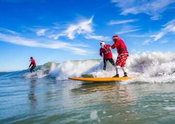 Cocoa Beach Surfing Santas